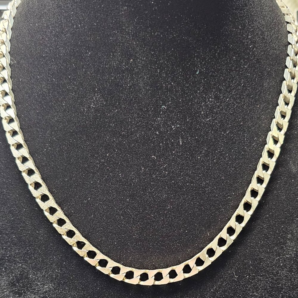 Solid 925 Italy Diamond Cut Curb Chain 20” 44g Heavy Sterling Silver 6.5mm